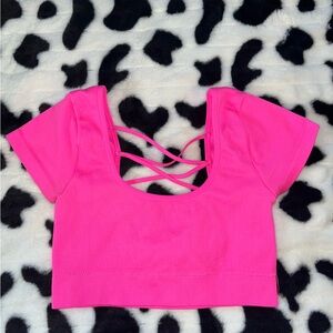 Aerie Hot Pink Crisscross Back Tank Top